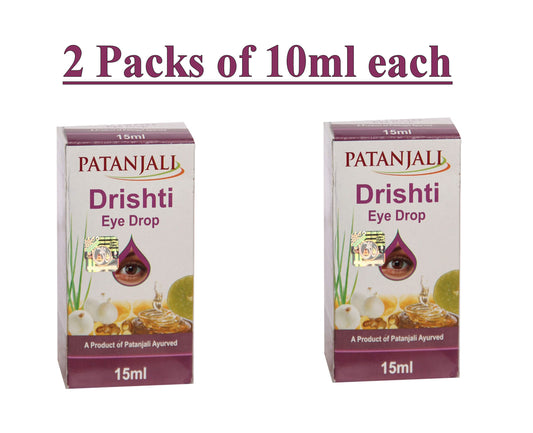 2 x Drishti Patanjali 10ml Pure Ayurvedic Healthy Eyes 100% Natural - FREE GLOBAL SHIPPING