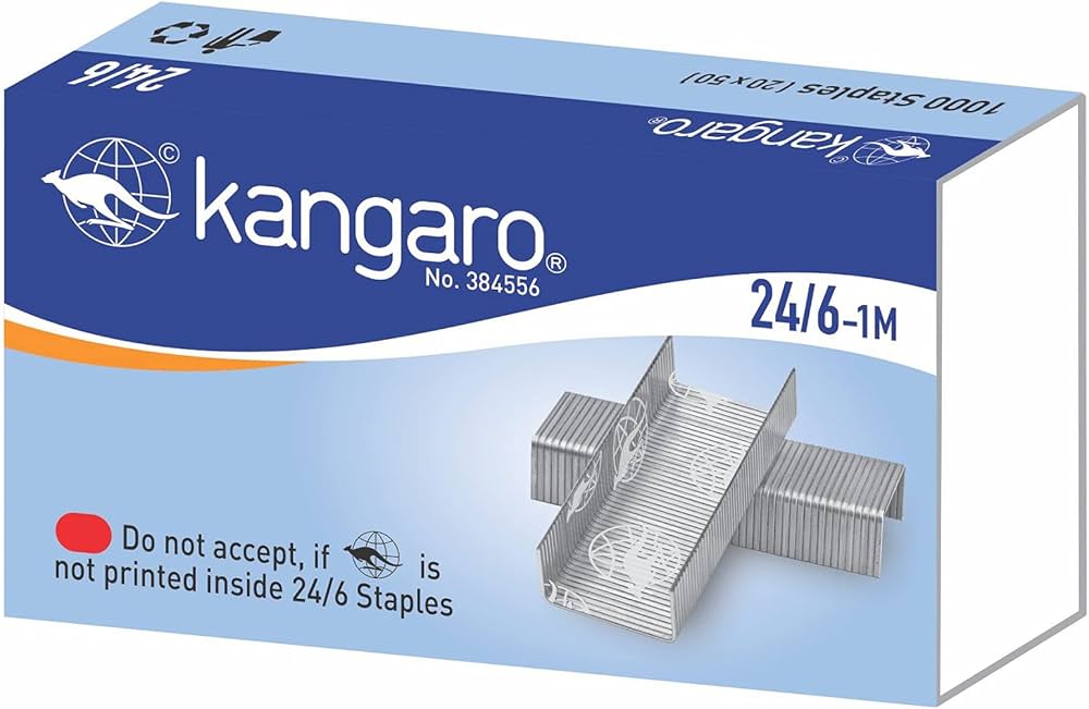 Staple Pins No.10-1M 24/6 Kangaro - Compatable with all Major Brands FREE GLOBAL SHIPPING
