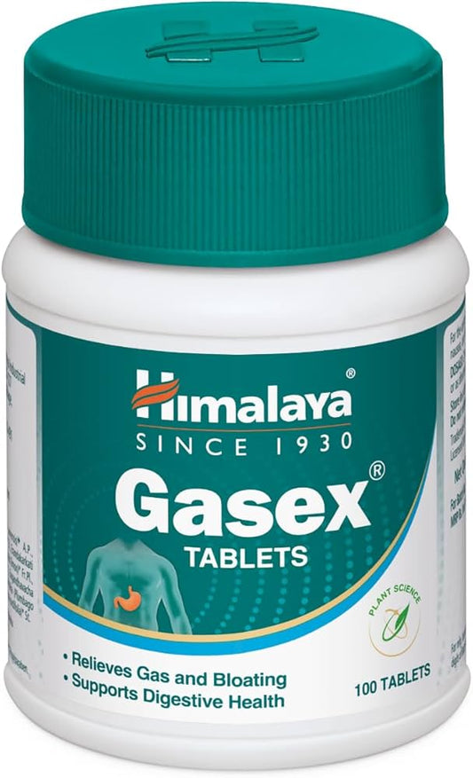 10 X Himalaya Gasex – Natural Digestive Support & Gas Relief (10 x 100 Tablets)