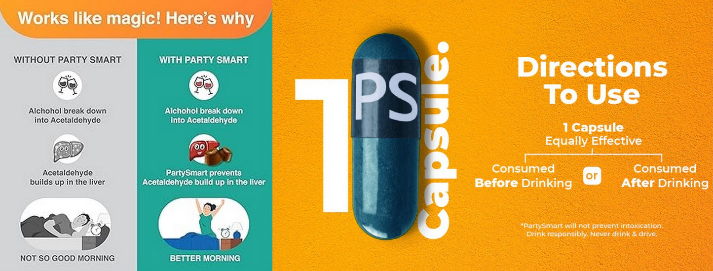 Himalaya PartySmart Capsules – Hangover Relief & Liver Support FREE GLOBAL SHIPPING