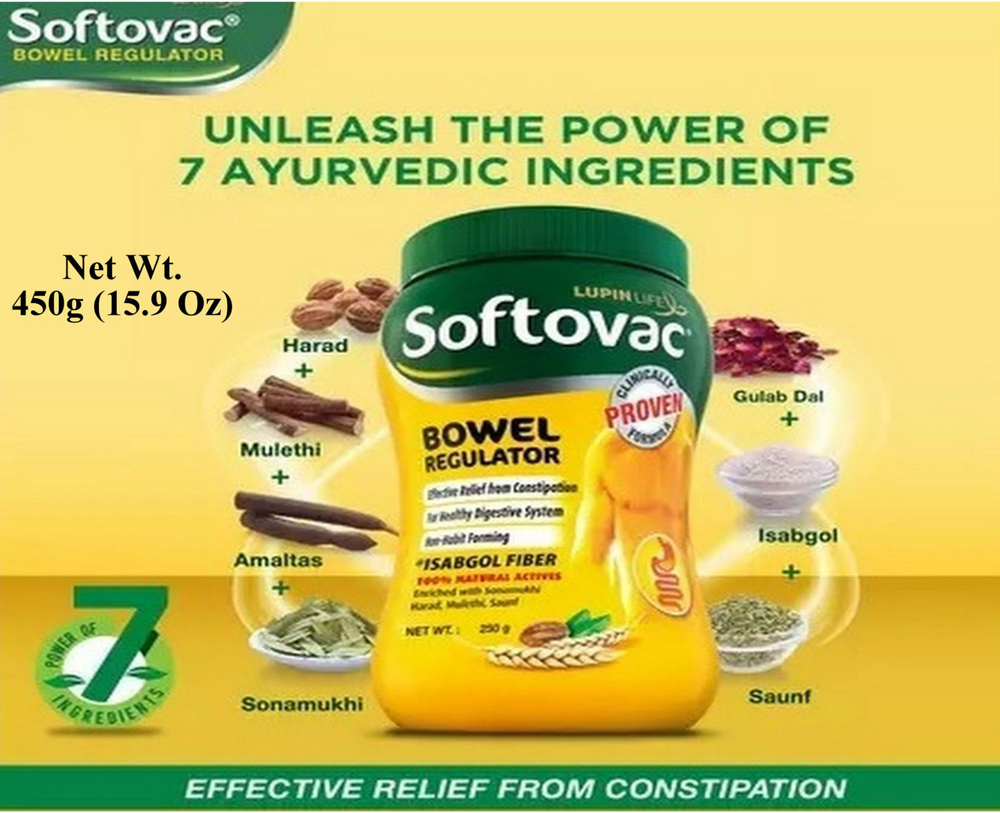 SOFTOVAC 450g (15.9 oz) Bowel Regulator Powder Natural Laxative FREE GLOBAL SHIPPING (Copy)