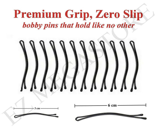 Bobby Hair Pins Black Premium Quality 48 Pins 3cm (1.5 Inch) - FREE GLOBAL SHIPPING