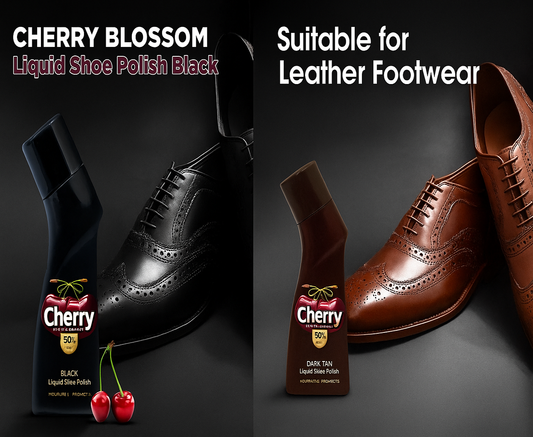 Cherry Blossom Liquid Shoe Polish – 75ml (Black & Dark Tan) | FREE GLOBAL SHIPPING