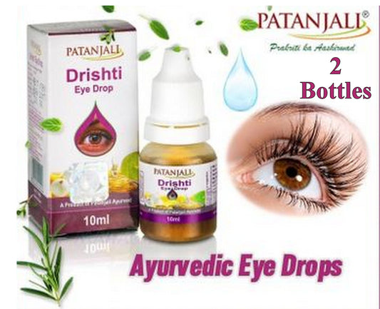 2 x Drishti Patanjali 10ml Pure Ayurvedic Healthy Eyes 100% Natural - FREE GLOBAL SHIPPING