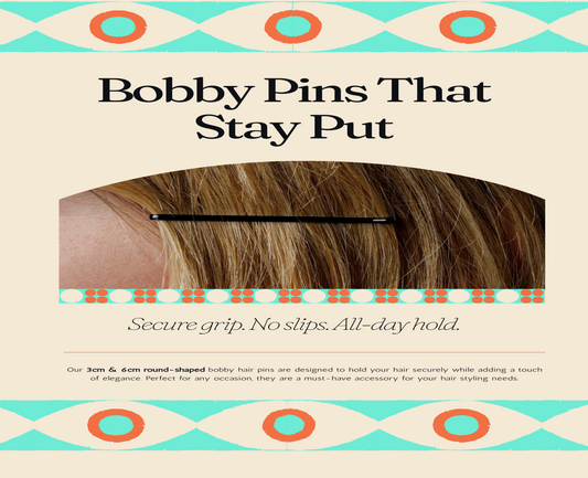 Bobby Hair Pins Black Premium Quality 48 Pins 3cm (1.5 Inch) - FREE GLOBAL SHIPPING