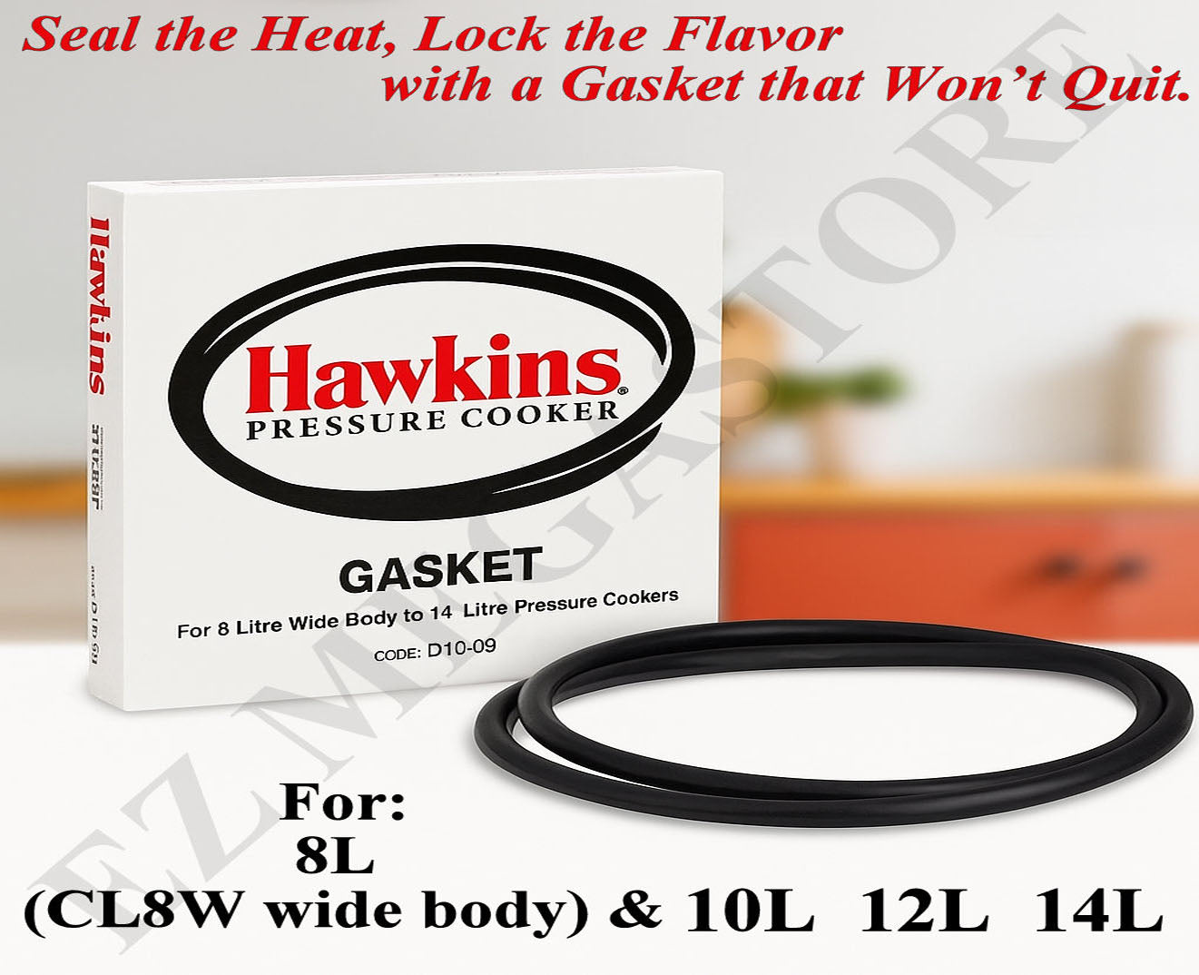 Hawkins Pressure Cooker Gasket – Compatible with 8L Wide Body to 14L Models FREE GLOBAL SHIPPING