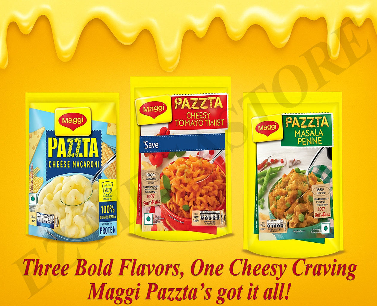 Maggi Pazzta – Cheesy Tomato, Masala Penne & Macaroni | Instant Suji Pasta (5 Packs) FREE GLOBAL SHIPPING