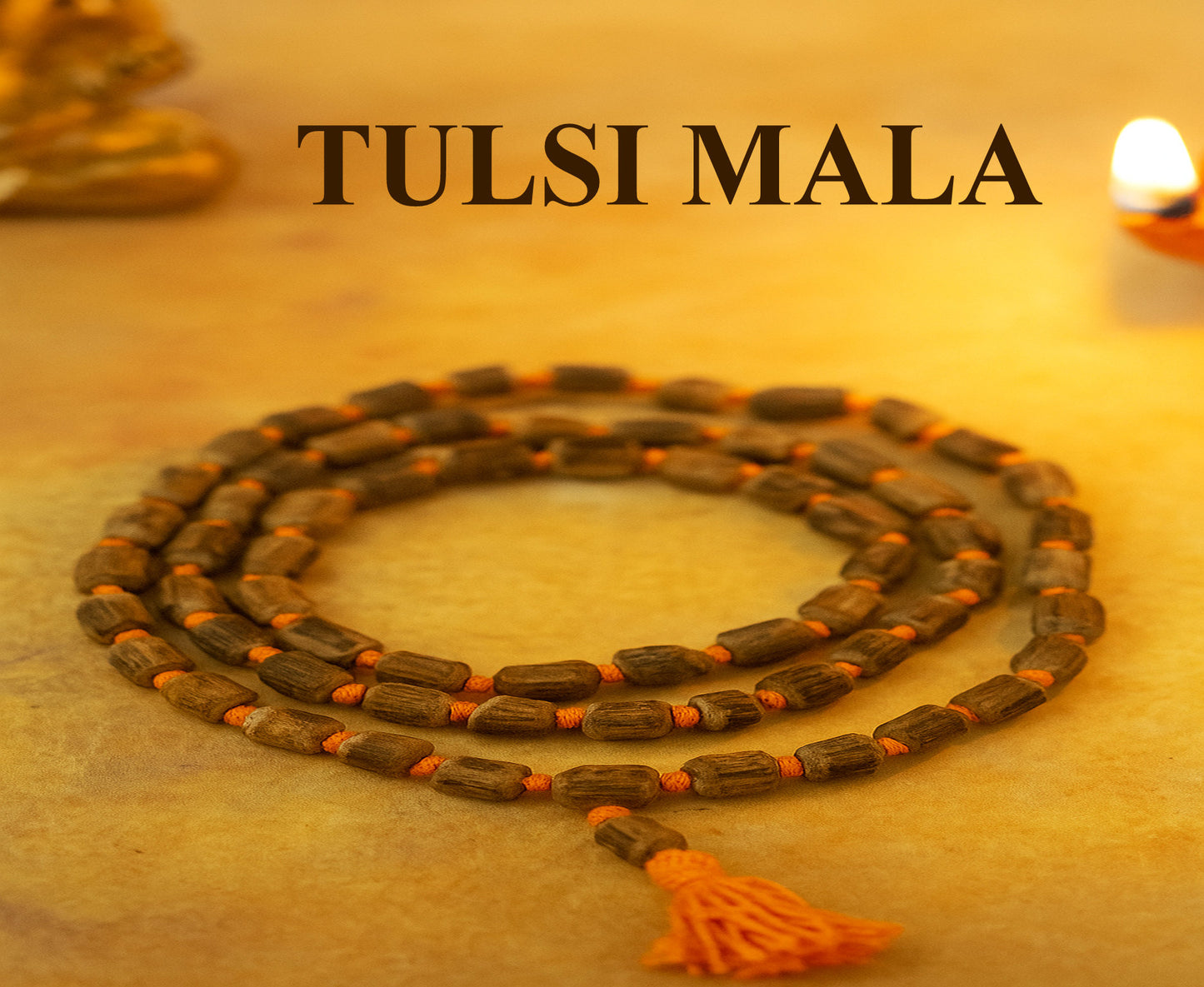 Tulsi Wood Jaap Mala – 108 Handmade Beads for Devotion & Meditation | FREE GLOBAL SHIPPING