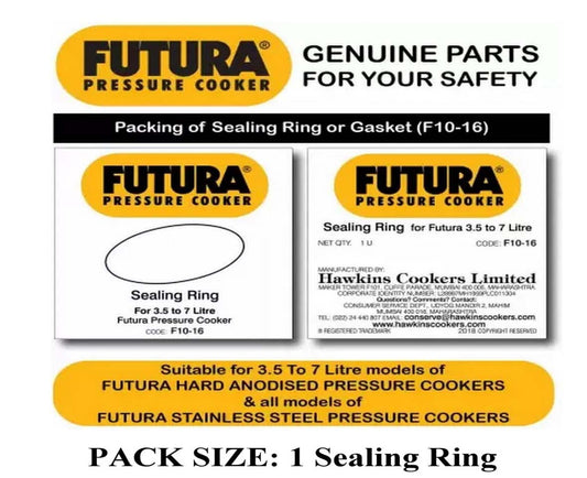 Futura Hawkins Rubber Gasket 8 mm Sealing Ring 3.5 to 7 Ltr Pressure Cooker - FREE GLOBAL SHIPPING