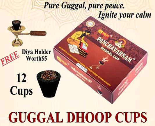 Panchavarnam Guggal Dhoop 12 Cups – Natural Resin for Purification & Positivity