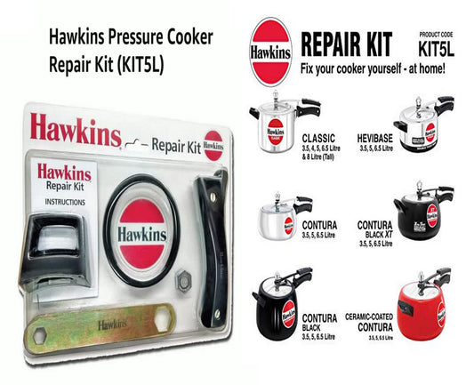 HAWKINS Cooker Repair Kit Set (Kit5L) Gasket Safety Valve Body Handles Spanner - FREE GLOBAL SHIPPING