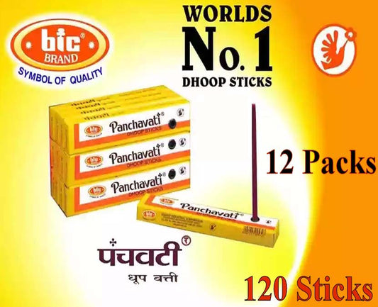 Bic PANCHAVATI Panchvati Dhoop 120 Incense Sticks FREE GLOBAL SHIPPING