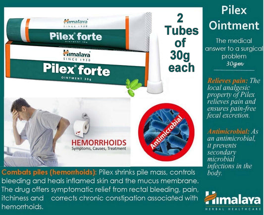 2 x Himalaya Pilex Forte Ointment (30g) Herbal Ayurvedic treatment for Hemorrhoids (Exp. 1-2027)